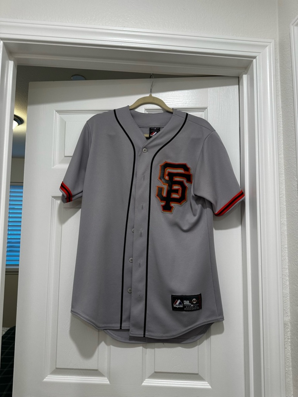 Majestic San Francisco Giants Gray Baseball Jersey with Orange & Black Accents